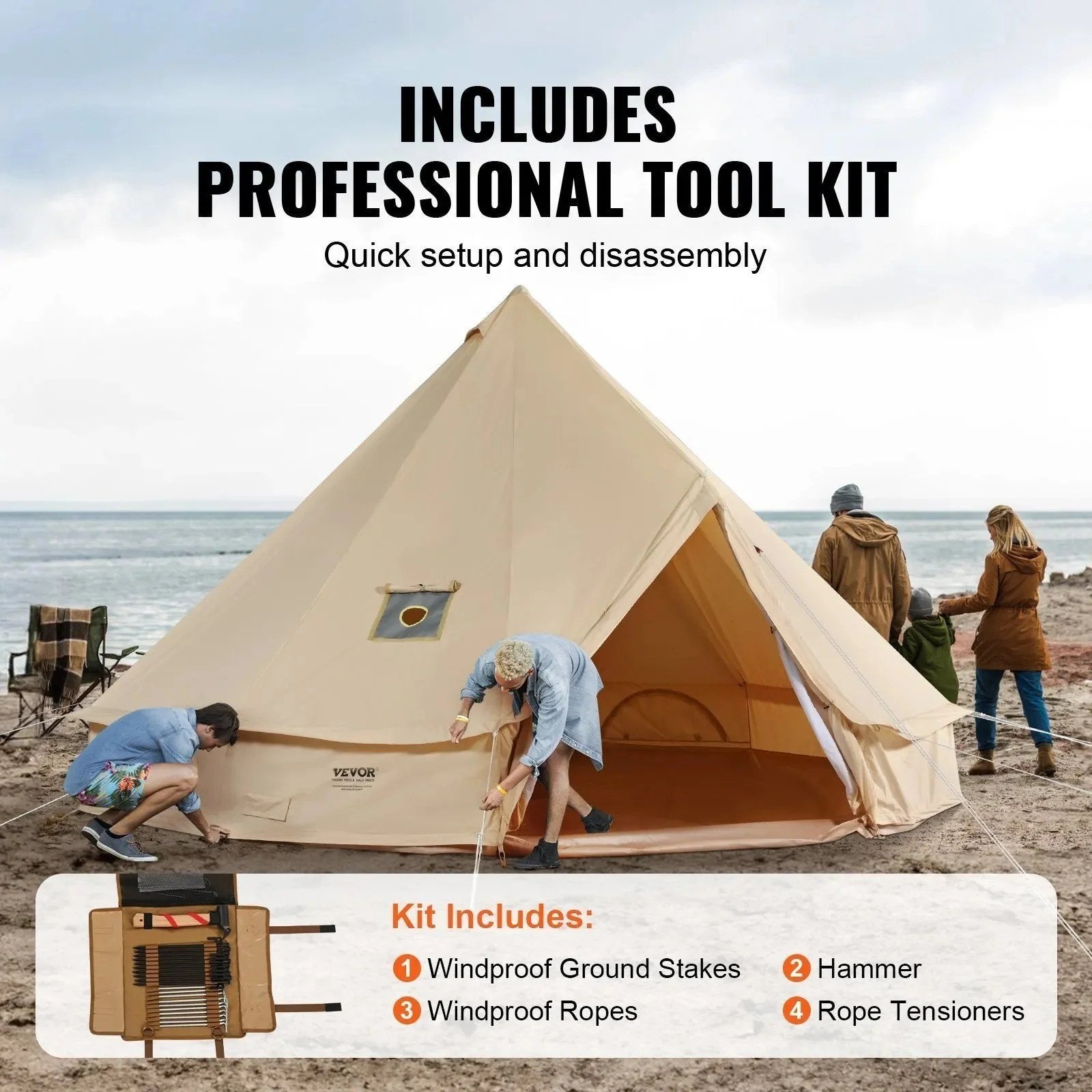 VEVOR Canvas Bell Tent - Image 4