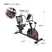Sunny Health & Fitness Smart Recumbent Cross Trainer Elliptical Exercise Bikes. - Image 3