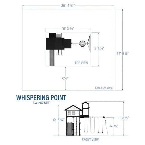Whispering Point Outdoor Wooden Swing Set with Shipping & Assembly Included - Image 4