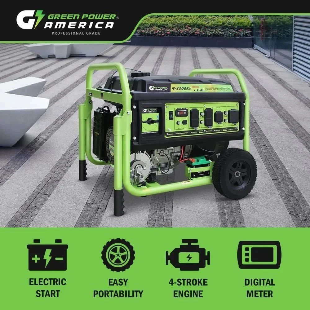13,000W Dual Fuel Portable Generator, Powered by Gas or Propane, Electric Start, Home Backup & RV Readys. - Image 4