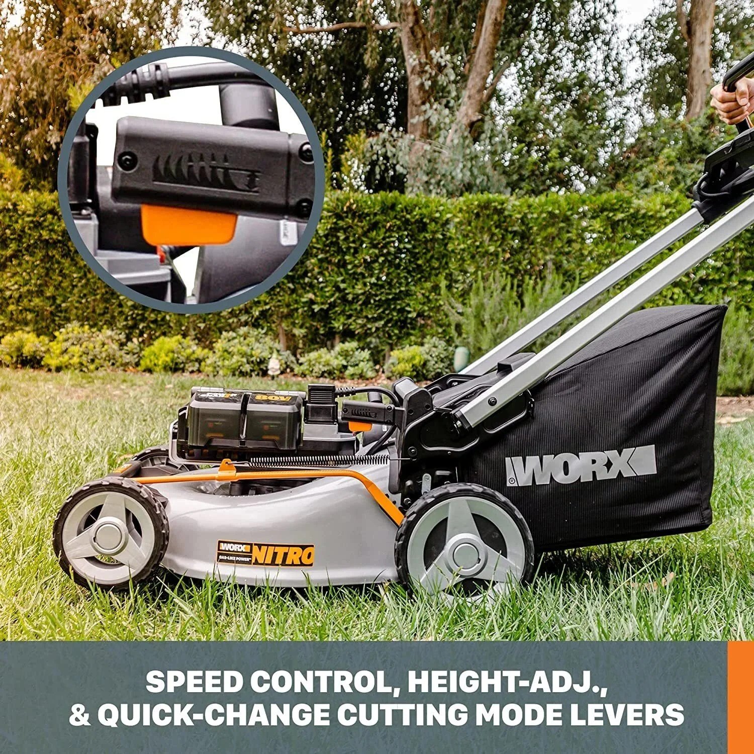 WORX Nitro 80V 21" Cordless Self-Propelled Lawn Mower - Image 2