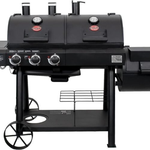 Char-Griller Texas Trio 3-Burner Dual Fuel Grill with Smoker