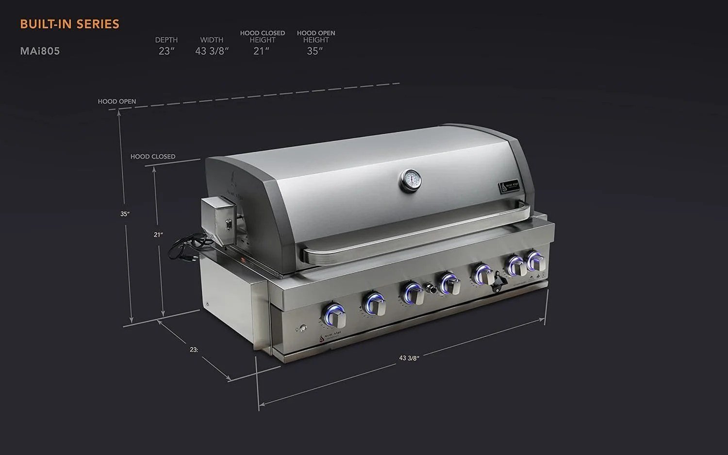 Mont Alpi 805 Built-In Gas Grill - Image 2