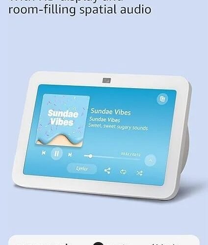 Amazon Echo Show 8, With Spatial Audio, Smart Home Hub, ideal for open living spaces, Designed for Alexa+, Glacier White