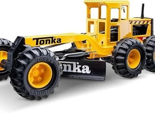 Tonka Steel Classics Road Grader – Made with Steel & Sturdy Plastic, Yellow Toy Construction Truck, Boys and Girls, Kids, Toddlers, Ages 3+