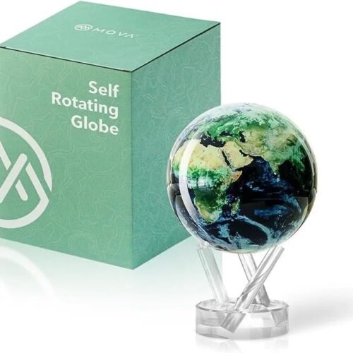 MOVA Globe – Earth with Clouds Classic (4.5") | Self-Rotating Globe Powered by Light | Silent Motion, No Batteries or Wires | Unique Desk Decor or Gift for Space Lovers