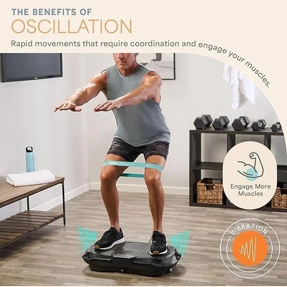 Lifepro Waver Vibration Plate Exercise Machine for Lymphatic Drainage, Muscle Activation, Full-Body Workout Vibrating Platform with Loop Bands, Fitness Equipment for Strength Toning & Fat Loss - Image 2