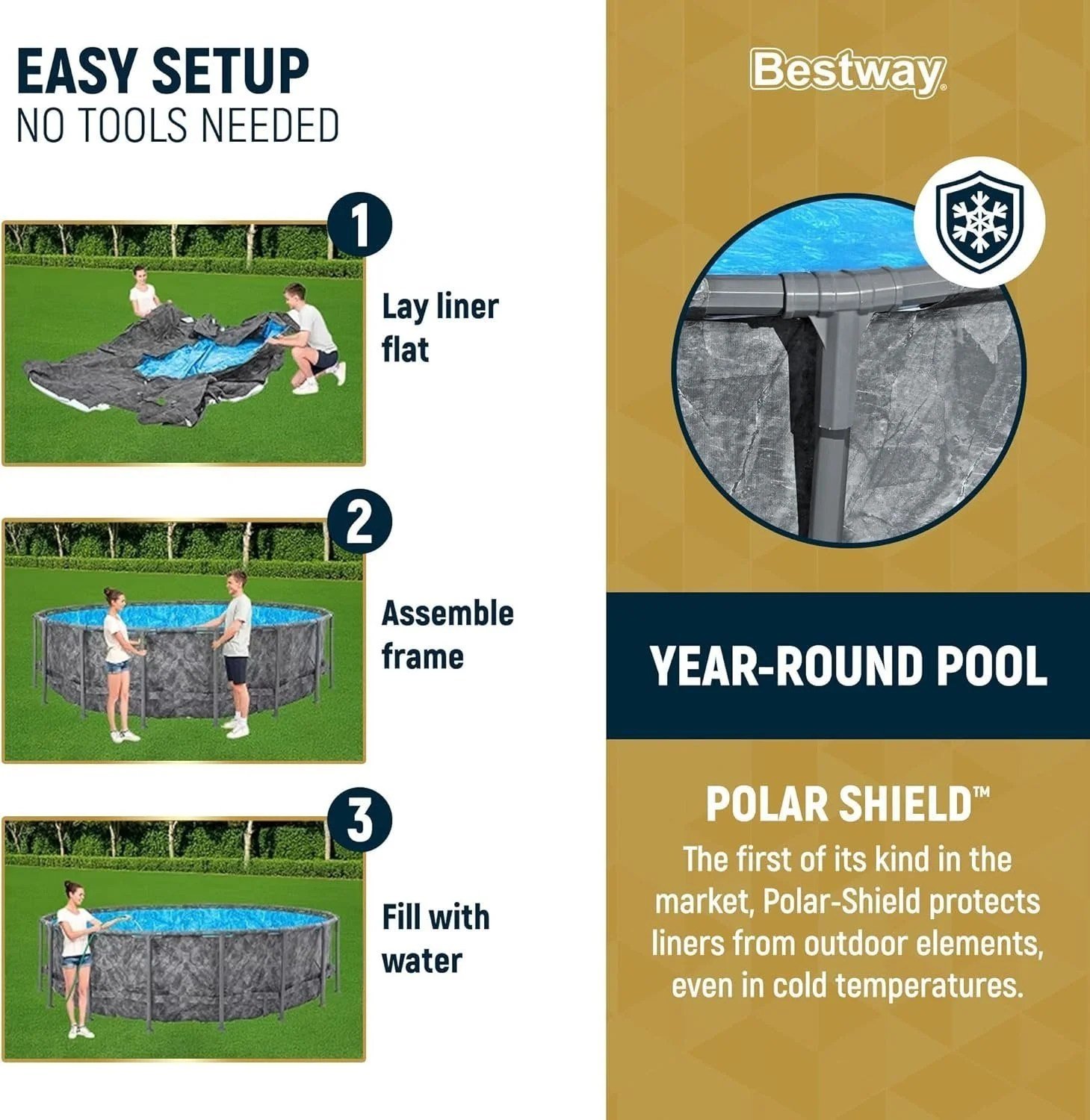 Bestway APX 365 18'x52" Round Above Ground Swimming Pool Set with Pump & Ladder - Image 4