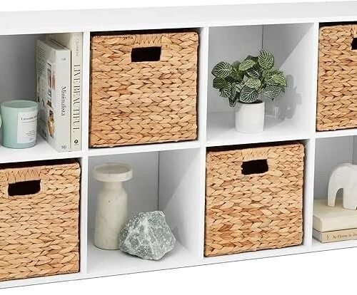Best Choice Products 8-Cube Storage Organizer, 11in Shelf Opening, Bookcase, Display Shelf, Customizable w/ 3 Removable Back Panels – White