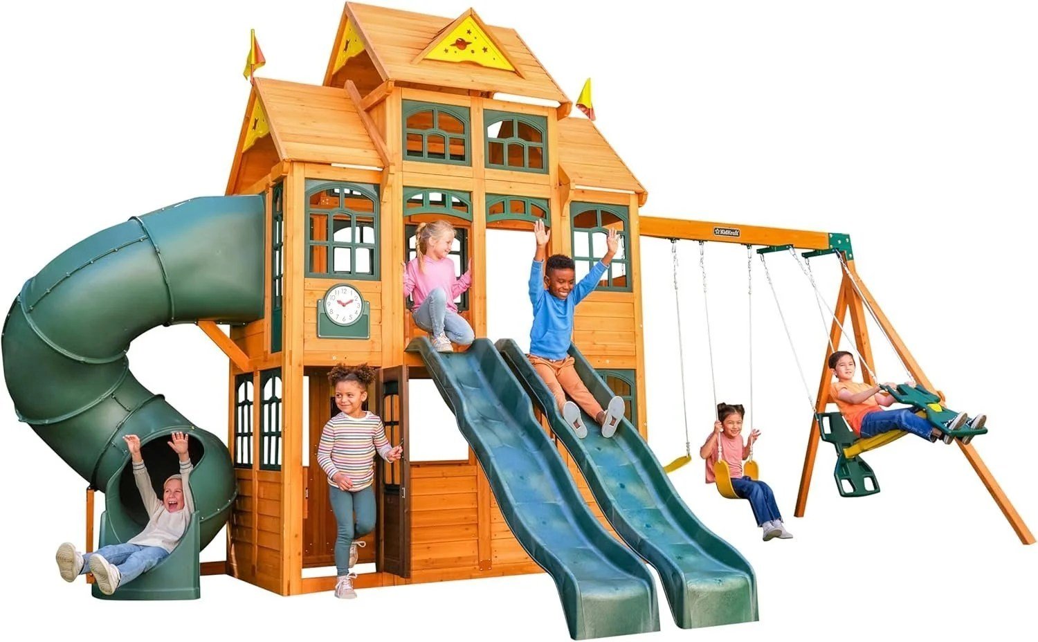 KidKraft Falcon Ridge Wooden Swing Set/Playset - Image 7
