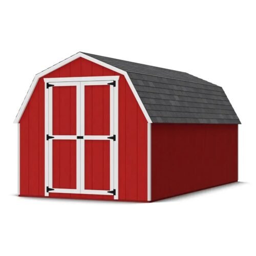 Little Cottage Co. 8 x 16 Foot Value Gambrel Barn with 4 Foot Sidewalls – Precut Kit
