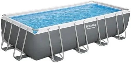 Bestway Power Steel 18' x 9' x 48" Rectangular Metal Frame Above Ground Outdoor Swimming Pool Set with 1,500 GPH Filter Pump, Ladder, and Pool Cover - Image 8