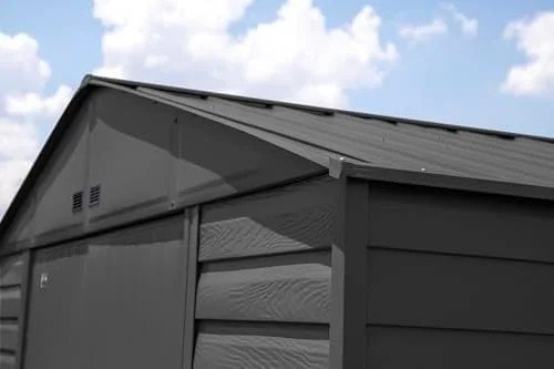 Arrow Select 10' x 12' Outdoor Lockable Steel Storage Shed Building, Charcoal - Image 10