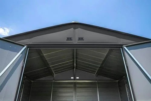 Arrow Select 10' x 12' Outdoor Lockable Steel Storage Shed Building, Charcoal - Image 8