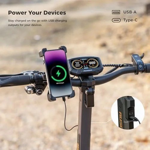 Ausom L2 Max 2000W Dual Motor Electric Scooter for Adults, 56 Miles Max Range Folding Off Road E Scooter, 31 Mph Top Speed,48V 20.8Ah Battery, E-ABS and Dual Disc Brakes, All-Round Lighting System - Image 7