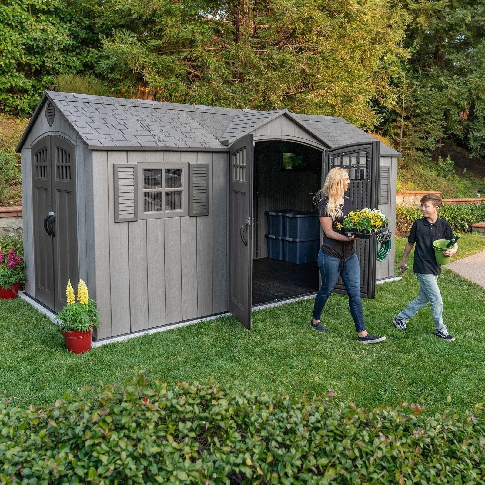 Lifetime 15 Ft X 8 Ft Outdoor Storage Shed – 60318 - Image 3