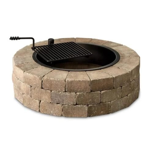 Necessories Wood Burning Fire Pit Kit 48" w/ Cooking Grate, Concretes in Santa Fes
