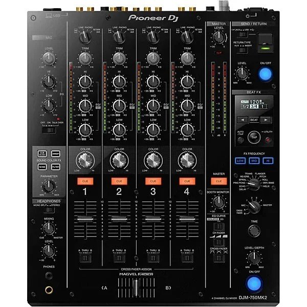 Pioneer DJ DJM-750MK2 4-Channels DJ Mixer With Effects and rekordboxs