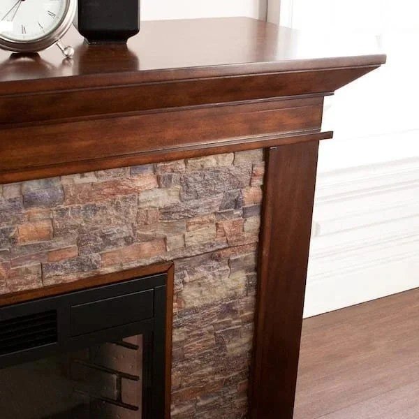 Unbranded Null Ithaca 60 In. W Simulated Stone Electrics Fireplaces - Image 4