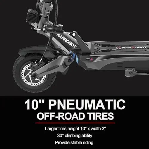 NANROBOT Electric Scooter Adults 50mph Dual Motor Electric Scooter with Suspension 80Miles Range Fast Sports Escooters Folding 10" Off Road Tires 330LBS Max Loads Complies with UL2272 Certification - Image 2