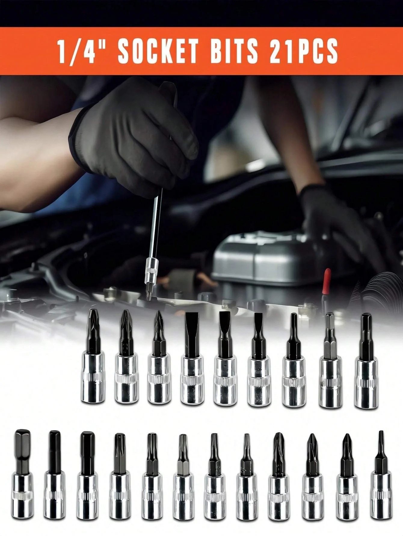Part-driven Socket Claw Ratchet Wrench Tool Set, With Drill Socket Set Metric - Image 9