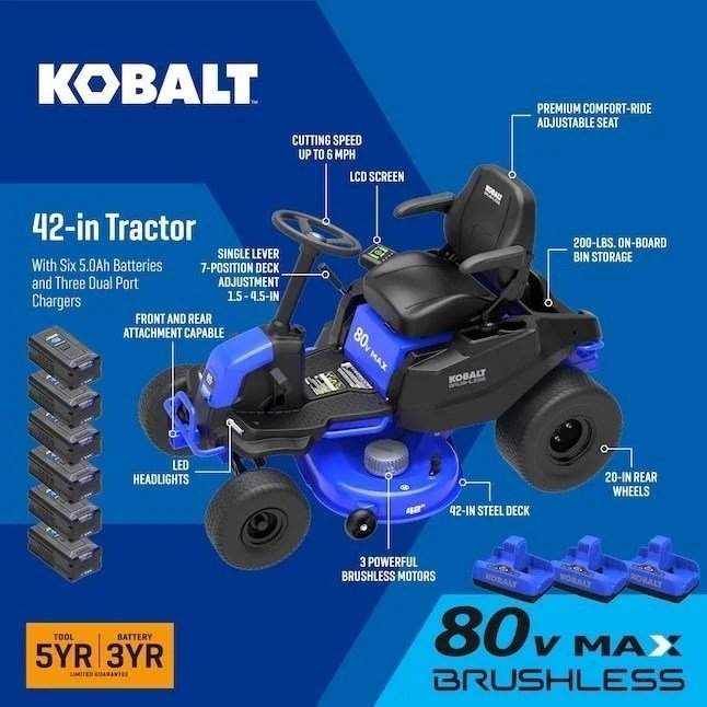 Kobalt Crossover Electric Lawn Tractor KT 5680-06 - Image 2