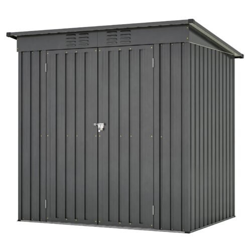 6 X 4 Ft Outdoor Storage Shed, All Weather Tool Shed For Garden, Backyard, Lawn, Black