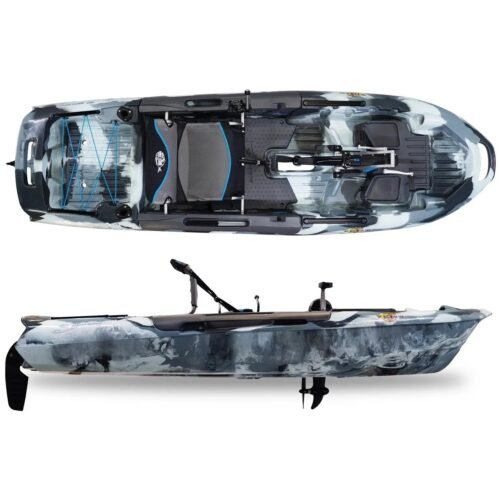 3 Waters Big Fish 108' Length Urban Camo Pro Fish Pedals Drive Cathedral Hull