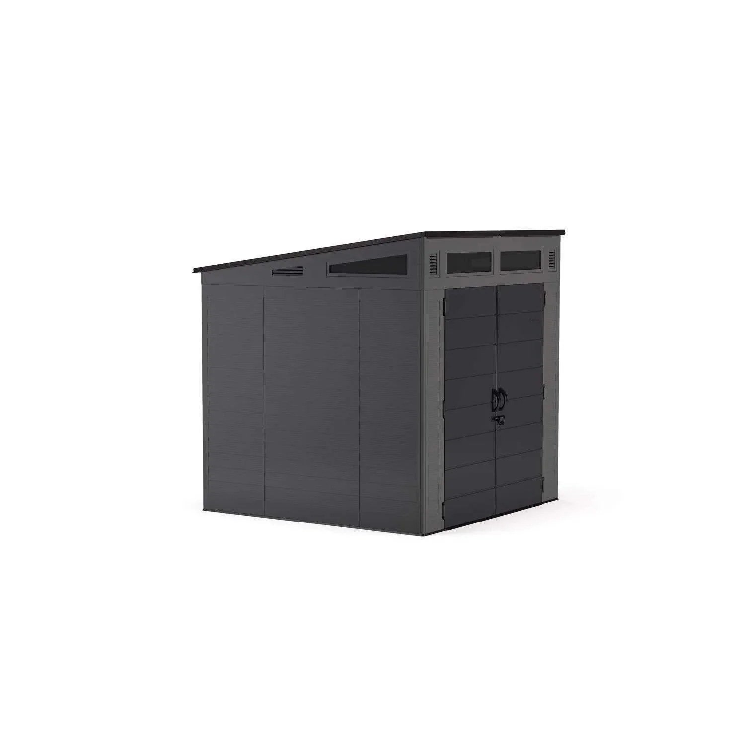 Suncast Modernist 7 ft. x 7 ft. Resin Vertical Pent Storage Shed with Floor Kits - Image 3