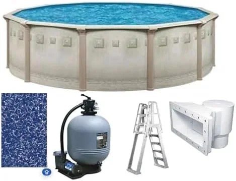 Brazil Premium 27' x 52" Round Above Ground Swimming Pool Packages