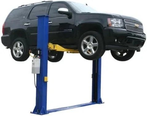 ATLAS Automotive Equipment 9KBPX 2-Post Lift/Hoist, Baseplate Style, 9'6" Minimum Ceiling Height, 9,000lb Capacity, Symmetric Arms, Dual Hydraulic Chain Drives Cylinders, for Low Ceiling Home Use